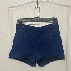 High-Waisted Pin-Up Style Nautical Shorts